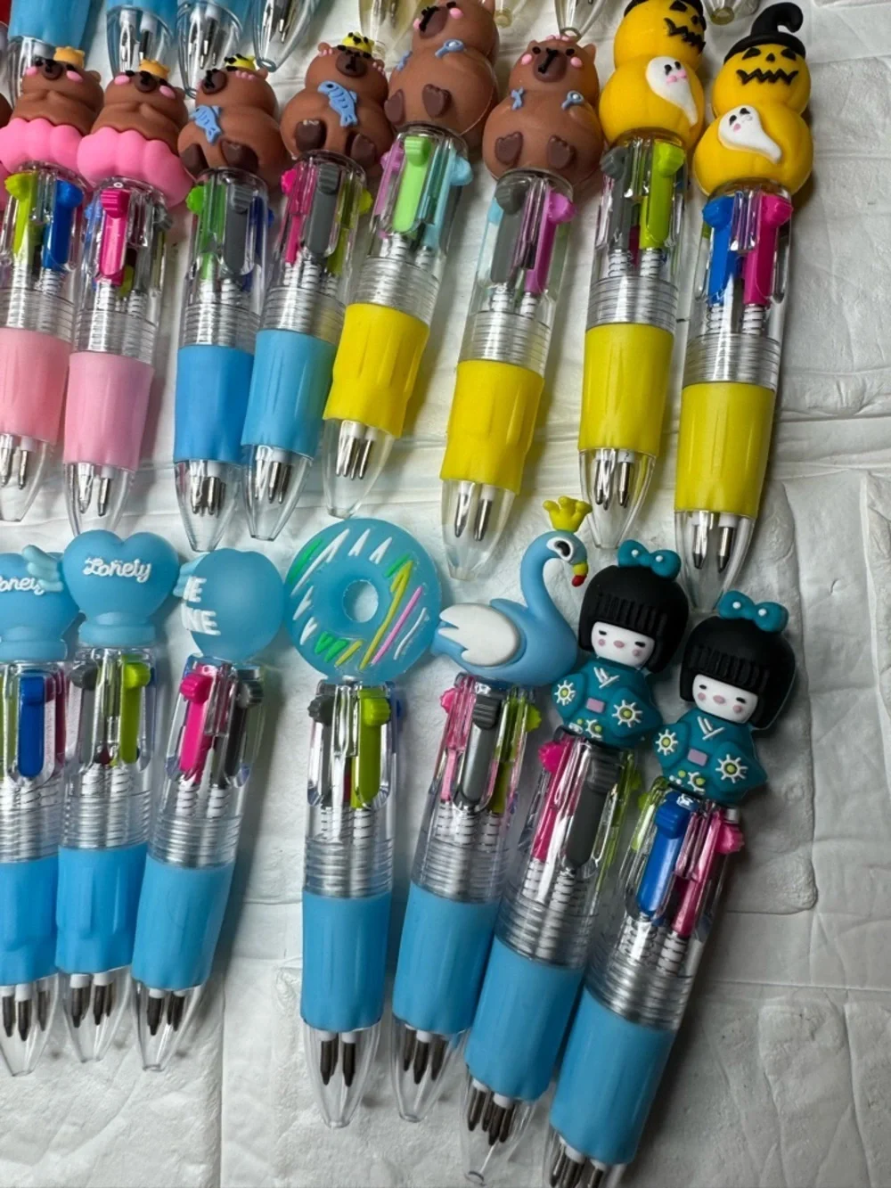 New 47pc Kids Novelty Multi-Color Click Ballpoint Pens, Party Favors